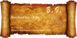 Becherer Ida névjegykártya